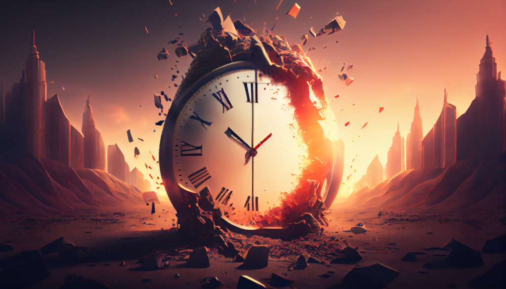 clock night time illustration, midnight old backgrounds ,generative ai